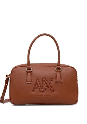Armani Exchange logo-embossed tote bag - Brown
