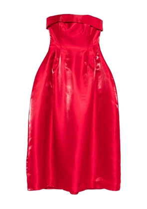 MIAU by Clara Rotescu strapless midi dress - Red