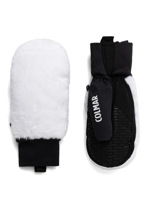 Colmar faux-fur ski mittens - White