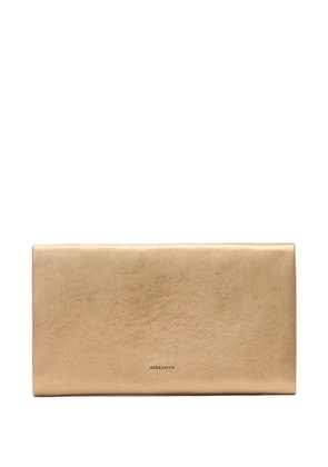 AllSaints Harluna embossed-logo clutch bag - Gold