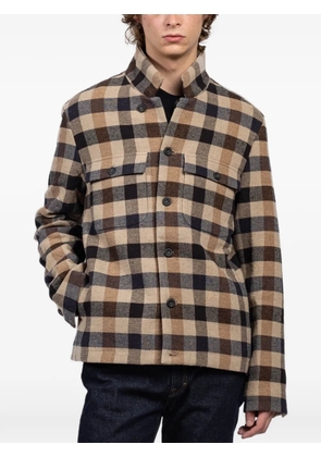 Hannes Roether check-print shirt jacket - Neutrals