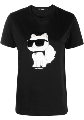 Karl Lagerfeld Ikon Choupette organic-cotton T-shirt - Black