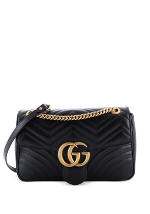 Gucci Pre-Owned GG Marmont Flap Bag Matelasse Leather Medium shoulder bag - Black