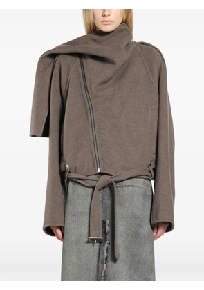 Rick Owens scarf-detail jacket - Brown