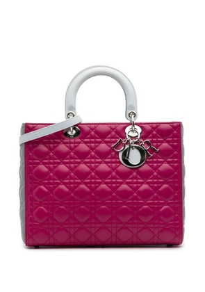 Christian Dior Pre-Owned 2014 Large Bicolor Lambskin Cannage Lady Dior satchel - Pink