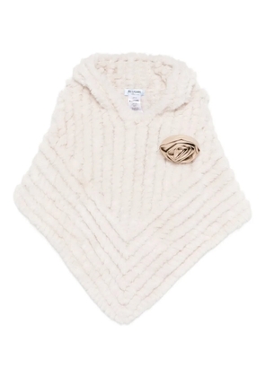 Blugirl flower-detailing poncho - White