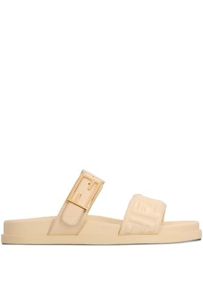 FENDI buckle-embellished logo sandals - Neutrals