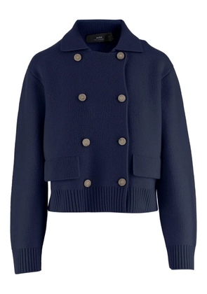 arch4 double-breasted cashmere knit jacket - Blue