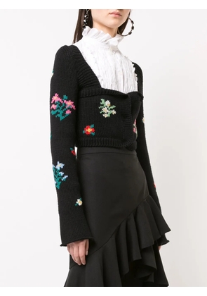 Philosophy Di Lorenzo Serafini cropped floral cardigan - Black