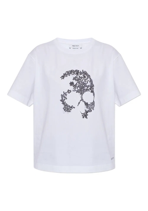 Alexander McQueen lace-skull T-shirt - White