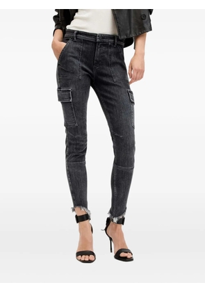 AllSaints Duran frayed cargo jeans - Black