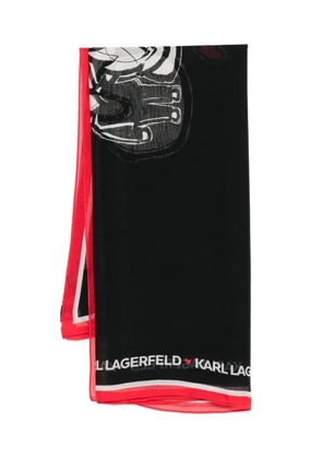 Karl Lagerfeld logo-print scarf - Black