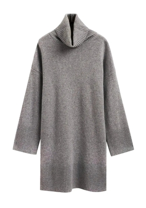 Gant roll-neck ribbed mini dress - Grey