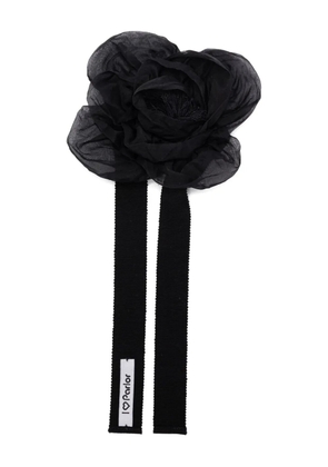 Parlor rose-shaped choker necklace - Black