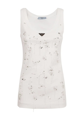 Prada embellished vest - White