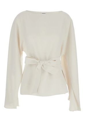 P.A.R.O.S.H. bow-detail long-sleeve blouse - Neutrals