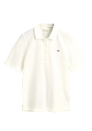 Gant short-sleeve embroidered polo shirt - White
