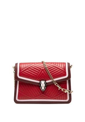 Bvlgari Pre-Owned 2010-2025 Mini Quilted Calfskin Diamond Blast Serpenti Forever crossbody bag - Red