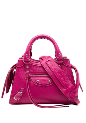 Balenciaga Pre-Owned 2005-2025 Mini Grained Calfskin Motocross Neo Classic City satchel - Pink