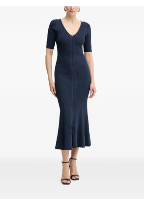 Hervé Léger Aria V-neck midi dress - Blue