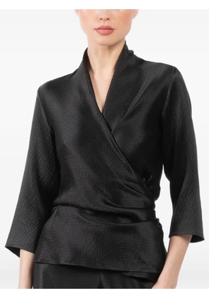 Peter Cohen wrap blouse - Black