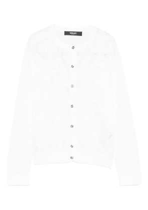 Versace Baroque-pattern lace cardigan - White