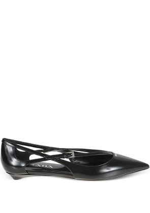 Prada cut-out pointed ballet flats - Black