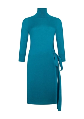 Malo turtleneck tie dress - Blue