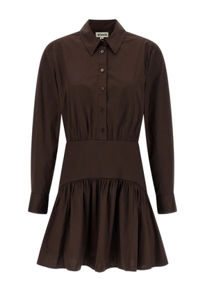 STAUD Rocco gathered mini dress - Brown