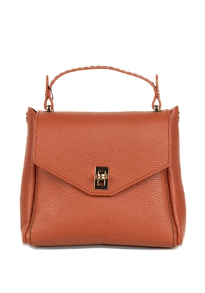 VISONA` leather tote bag - Brown