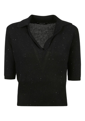 Fabiana Filippi sequin polo top - Black