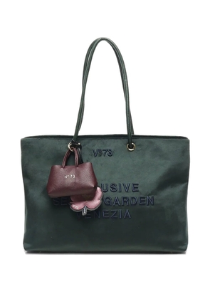 V°73 embroidered tote bag - Green