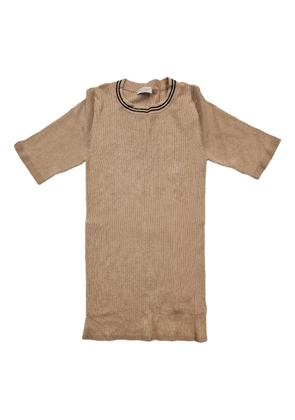 Brunello Cucinelli striped ribbed T-shirt - Neutrals