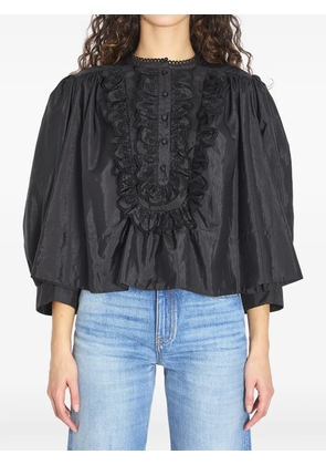 Chloé ruffled embroidered blouse - Black