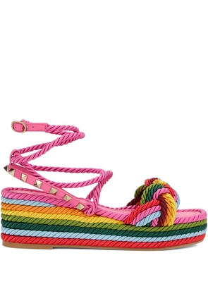 Valentino Garavani rope-detail platform sandals - Pink