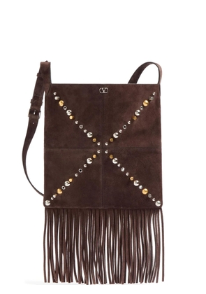 Valentino Garavani small Nellcôte fringes-detail shoulder bag - Brown