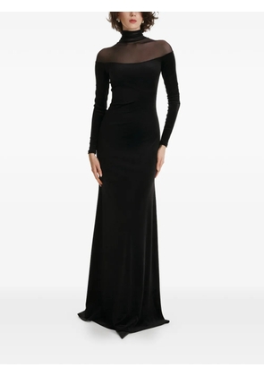 2310 STUDIO mesh turtleneck maxi dress - Black