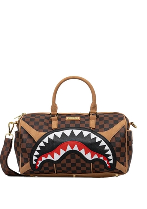 Sprayground checked-pattern luggage bag - Brown