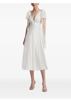 FRAMBOISE Lumiere V-neck midi dress - White