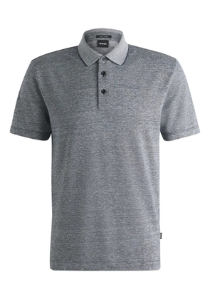 BOSS linen-blend polo shirt - Grey