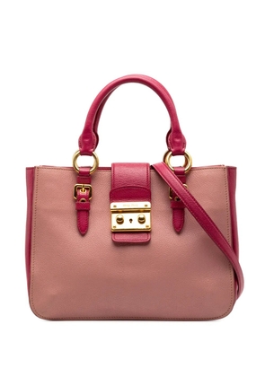 Miu Miu Pre-Owned 2010-2025 Bicolor Goatskin Madras satchel - Pink