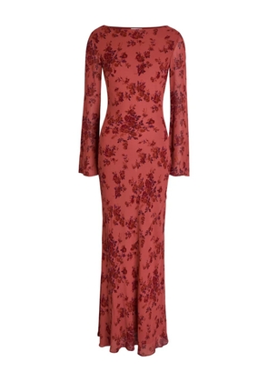 Reformation floral long-sleeve maxi dress - Red
