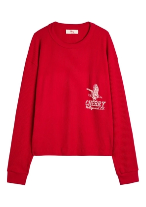 Cherry LA embroidered long-sleeved T-shirt