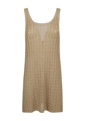 Prada metallic knitted mini dress - Gold