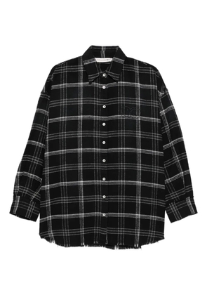 Joshua Sanders frayed check-pattern shirt - Black