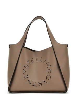 Stella McCartney openwork logo stella tote bag - Neutrals