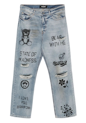 BARROW sketch-style print jeans - Blue