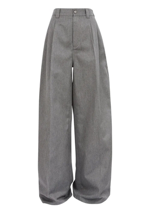 Maison Margiela pleat-detailed twill trousers - Grey