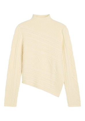STAUD Sidney cable-knit asymmetric sweater - Neutrals