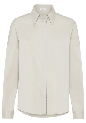 Brunello Cucinelli Monili-embellished shirt - Neutrals